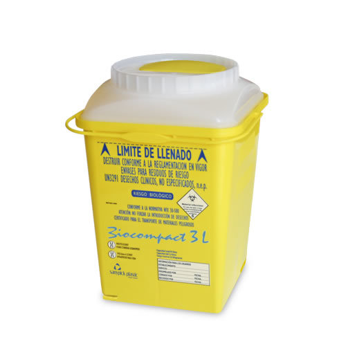 CONTENTOR RESÍDUOS/AGULHAS BIOCOMPACT 3 L