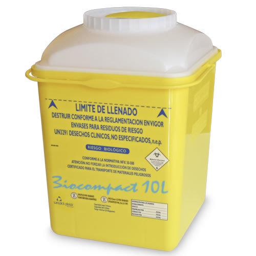 CONTENTOR RESÍDUOS/AGULHAS BIOCOMPACT 10 L